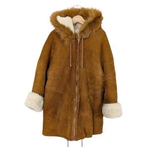 Suede Afghan Kids Girls Child Hooded Insulated Warm Fancy Coat Vintage Leather